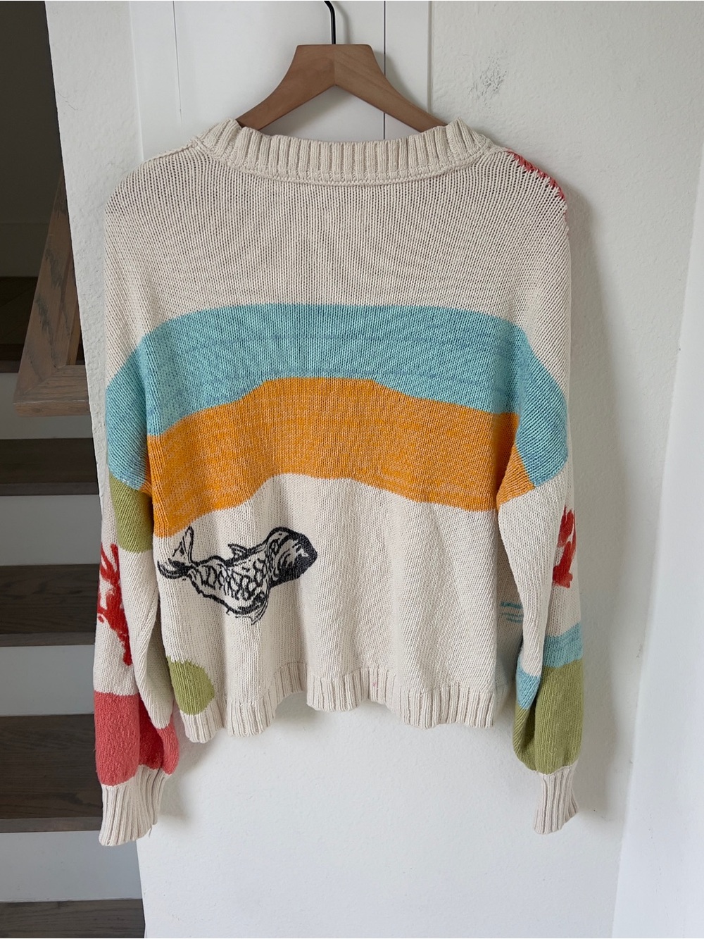 Anthropologie Pilcro Icon Graphic Fish Cardigan Sweater - Picture 4 of 8